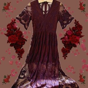 Altar’d State Burgundy Lace Dress